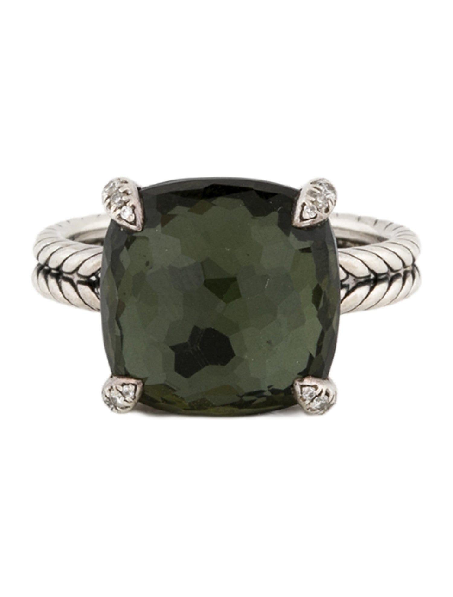 David Yurman Quartz Doublet & Diamond Châtelaine Cocktail Ring